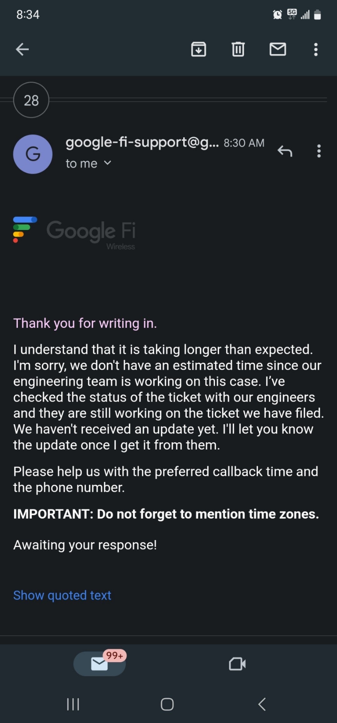 Support google fi Clearance
