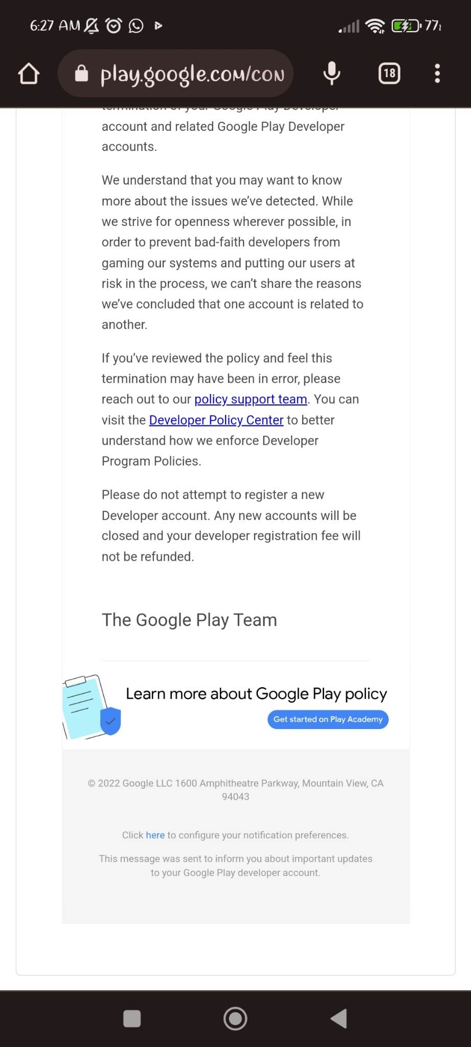 Developer Policy Center