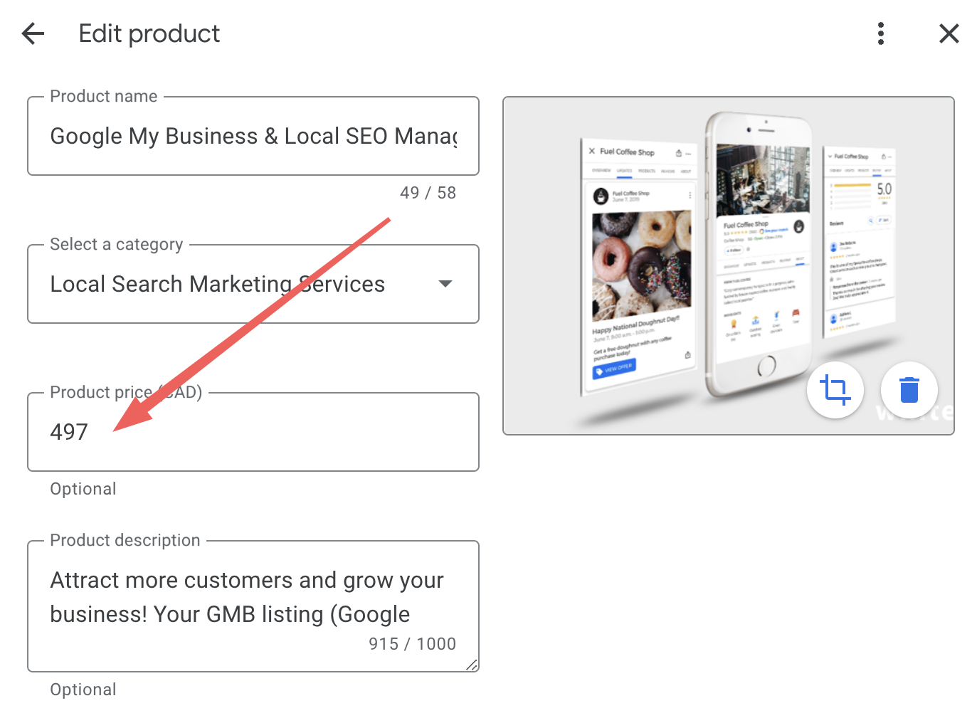 How can I change product pricing on my business profile? - Google 