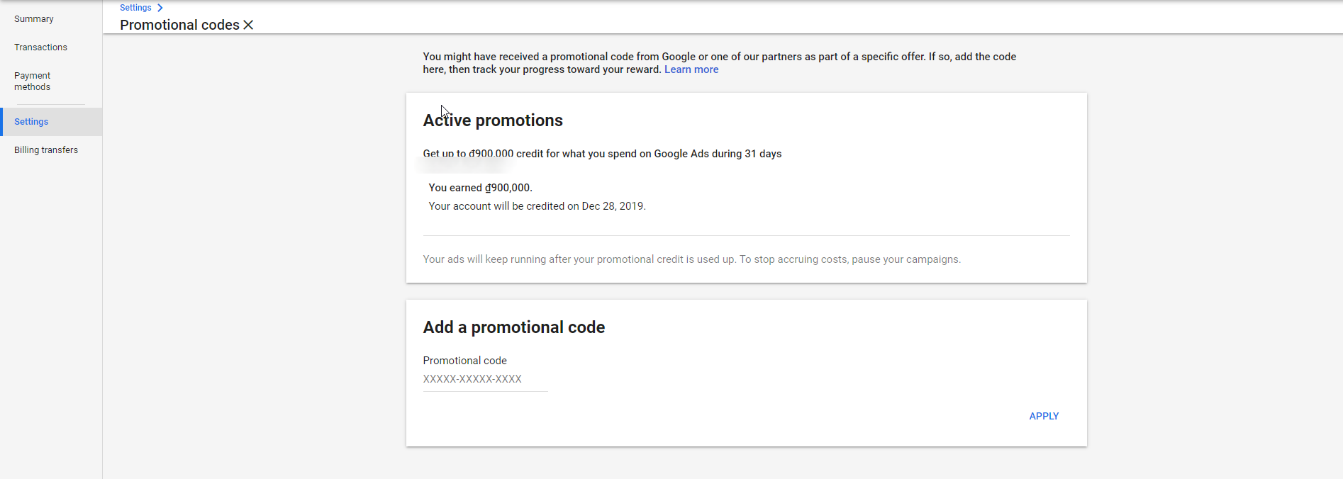 adwords promotiecode