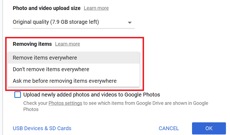 set google drive sync download large files last