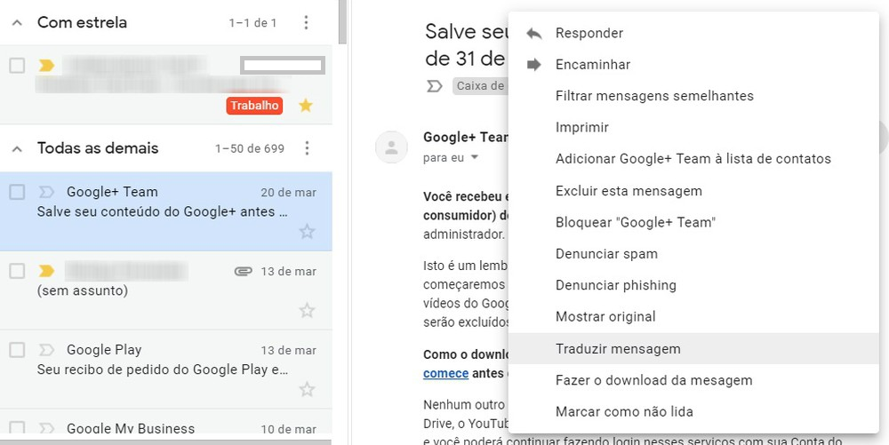 Dica: Ative tradução de mensagens, diretamente no seu Gmail