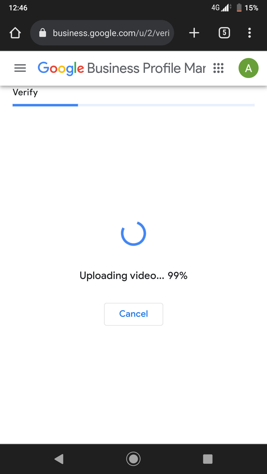 pimpandhost uploaded on PM 02 Business profile verification video upload stuck at 99% - Google Business  Profile Community