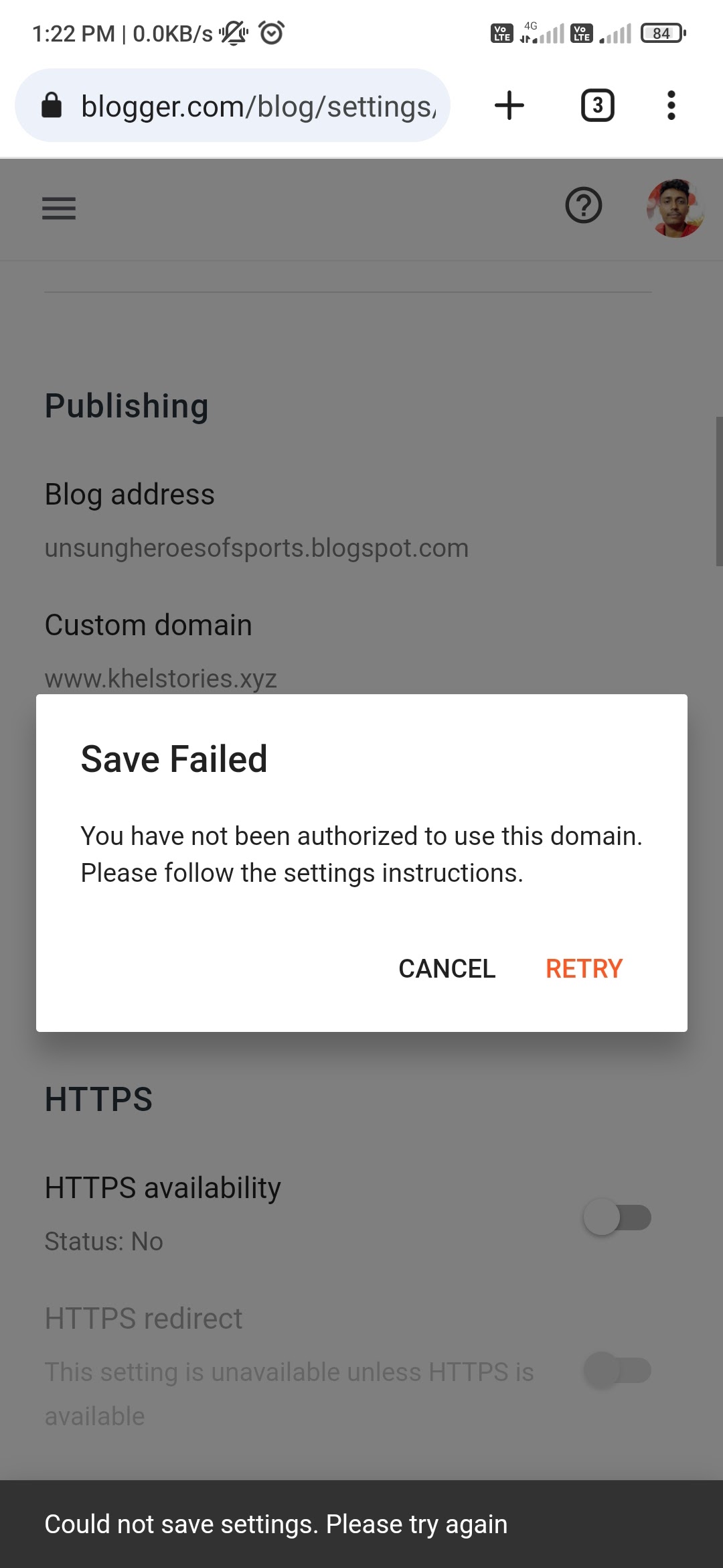 I can not change my blogger settings. - Blogger Community