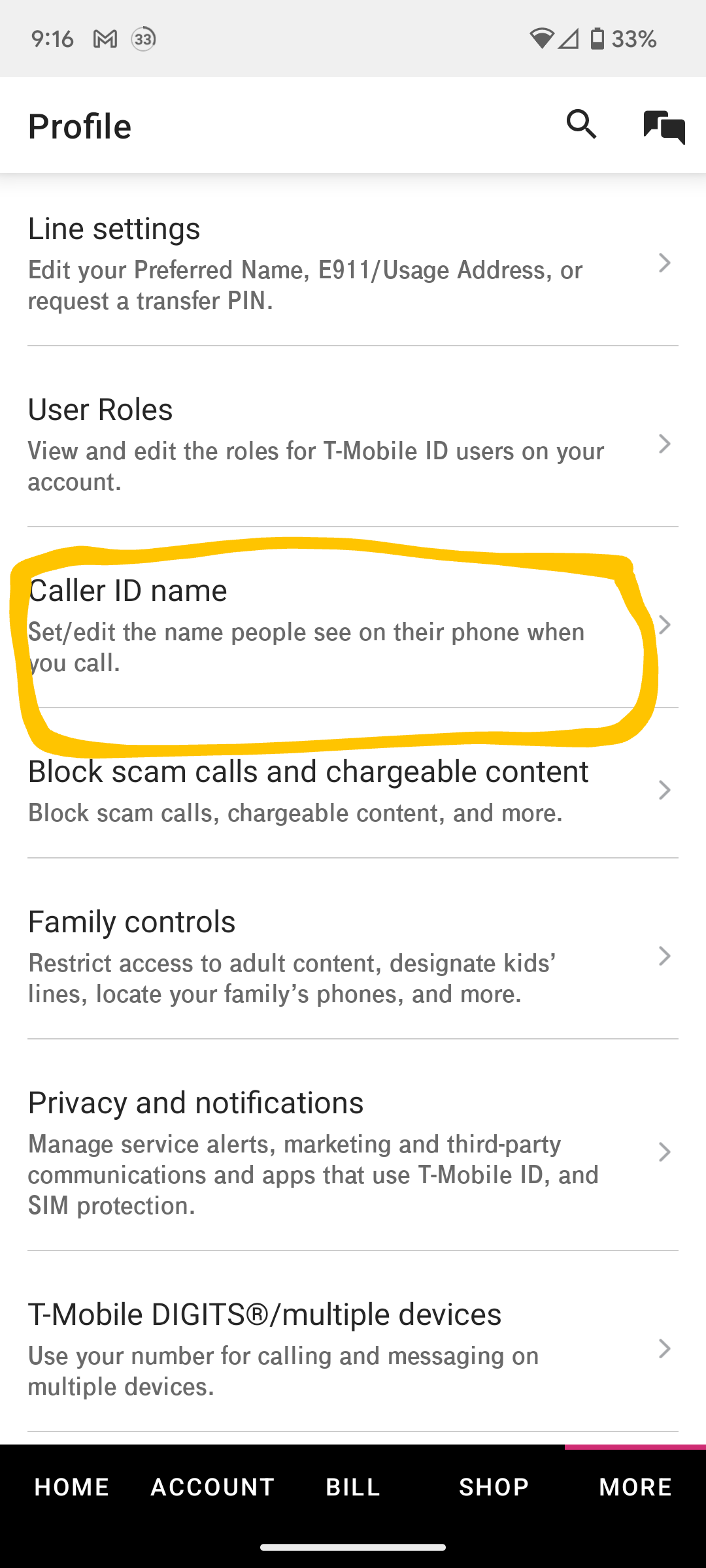 How do I change the name that shows when I make a call - Google 