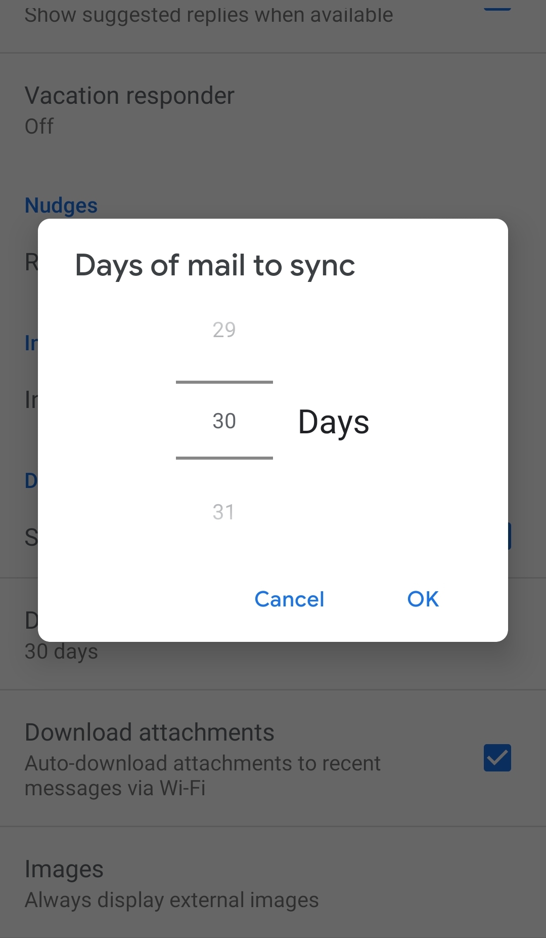 How can I change my "days of mail to sync" Gmail Community