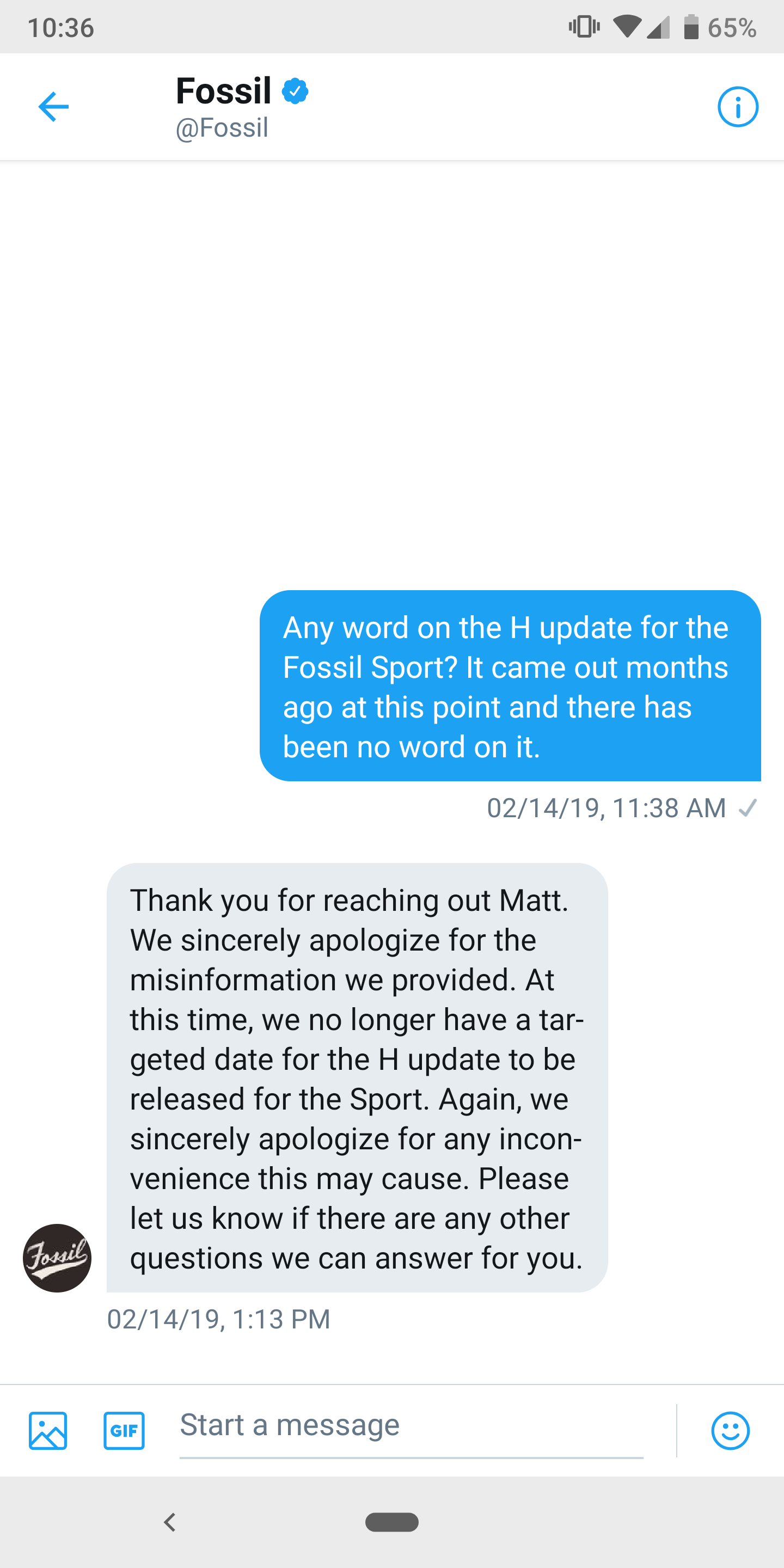 fossil sport h update