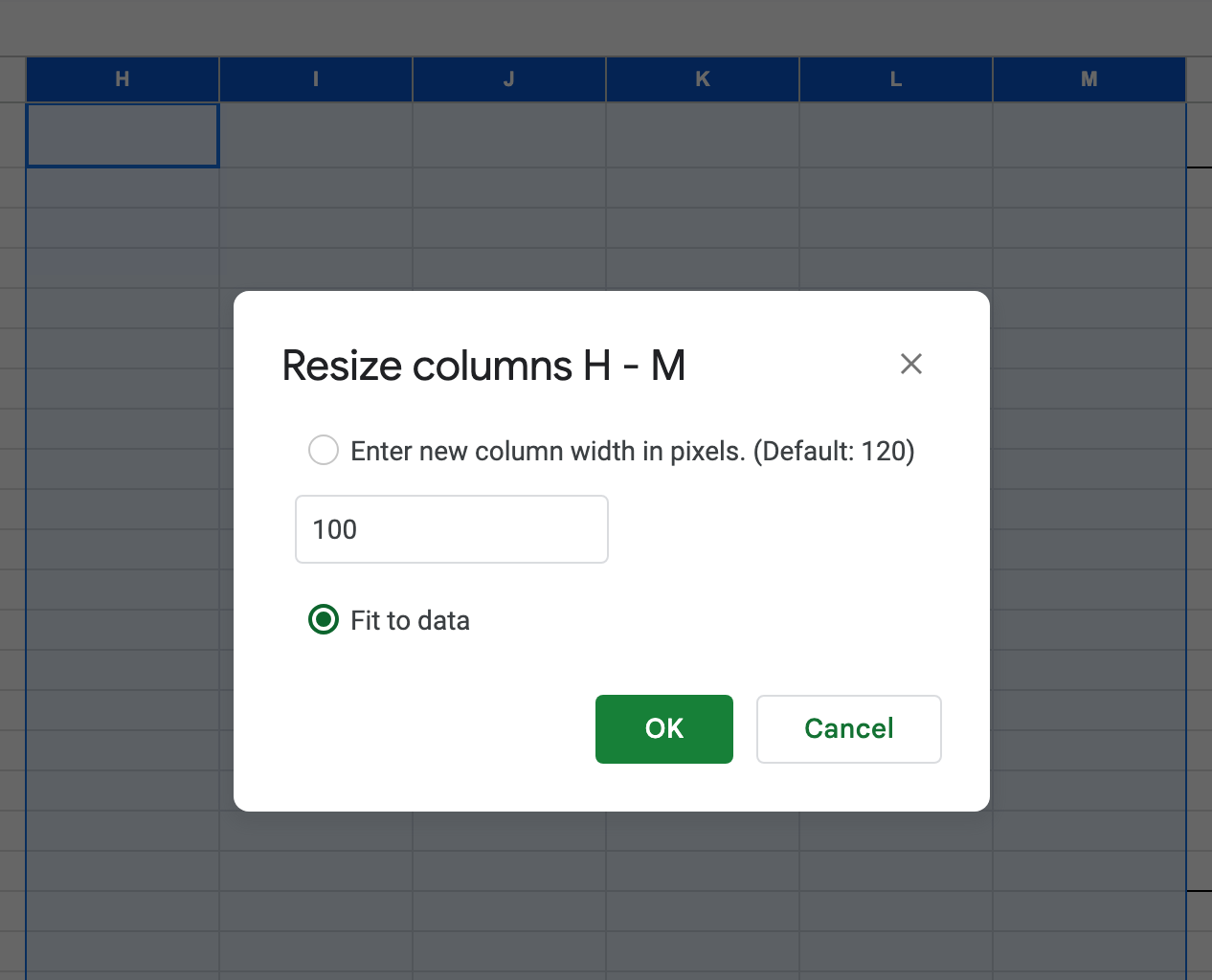 Automatically resize columns (autofit column width) with “Fit to data” in  Google Sheets