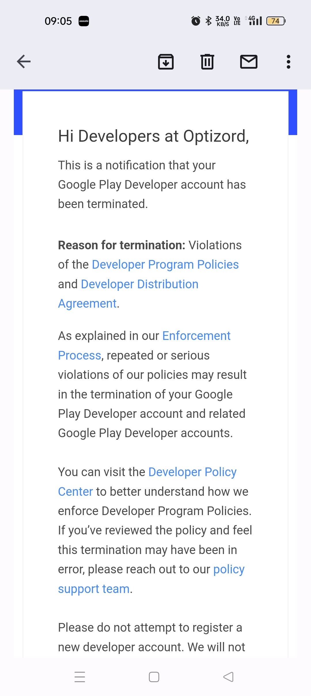 Why you google terminated my account for no reason, my account