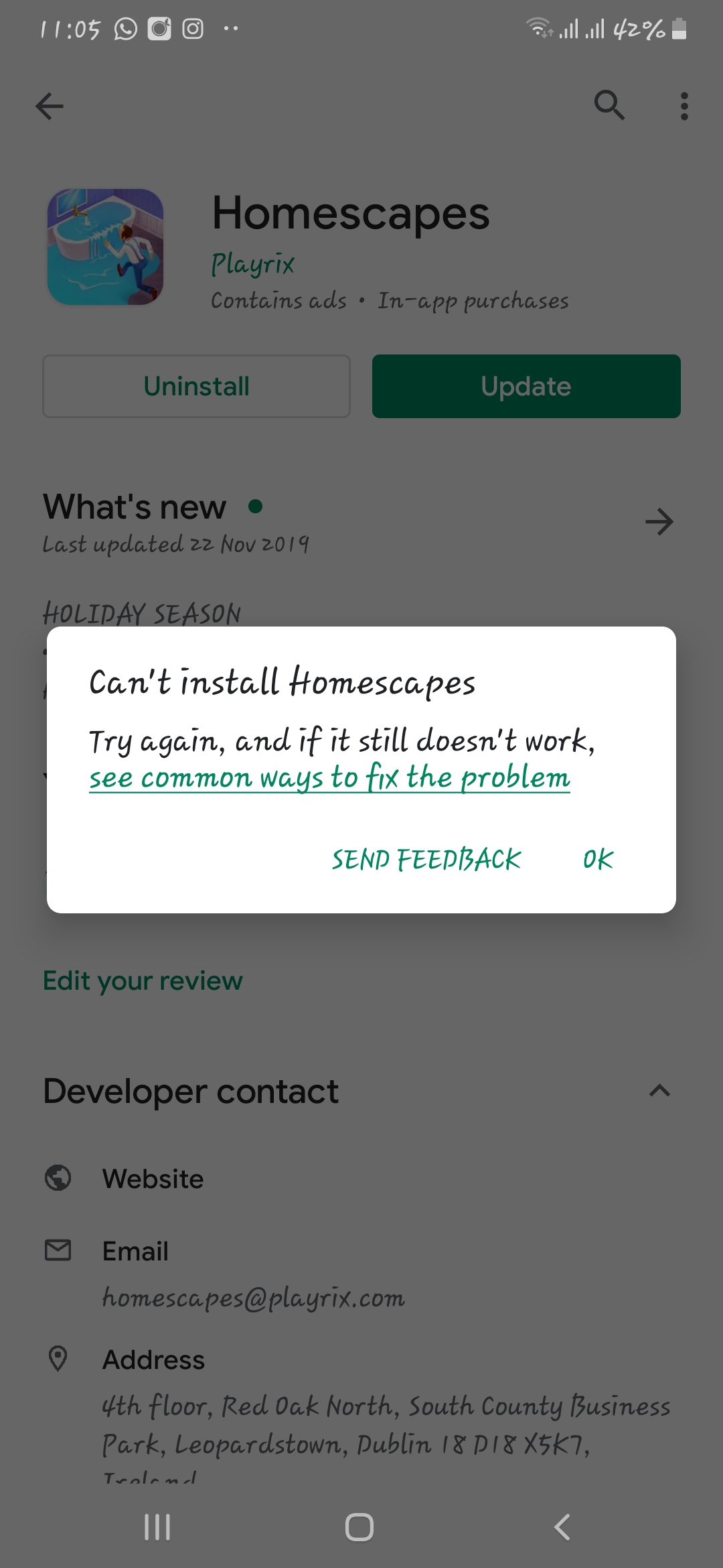 how to remove update on homescapes