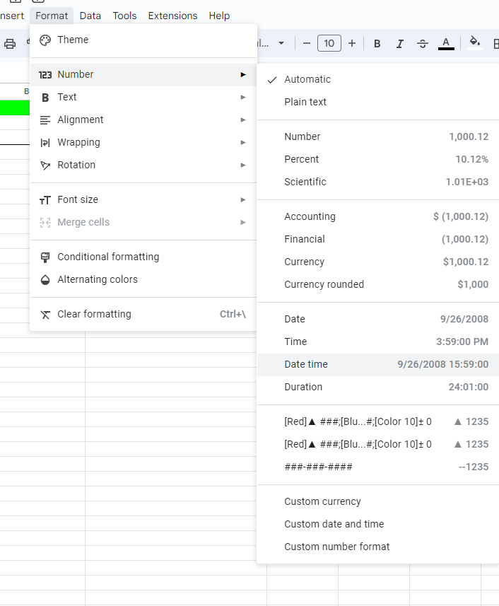 Inserting the current date and time only displays the date not the 