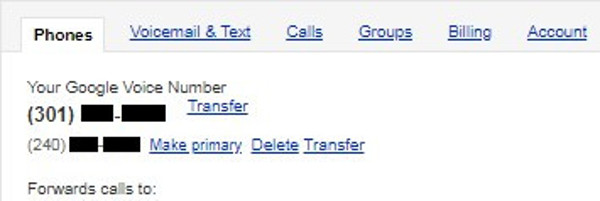google voice change phone number