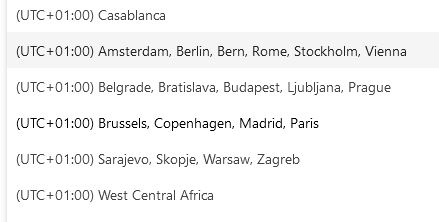 Events imported from Outlook ics feed show wrong time zone Google