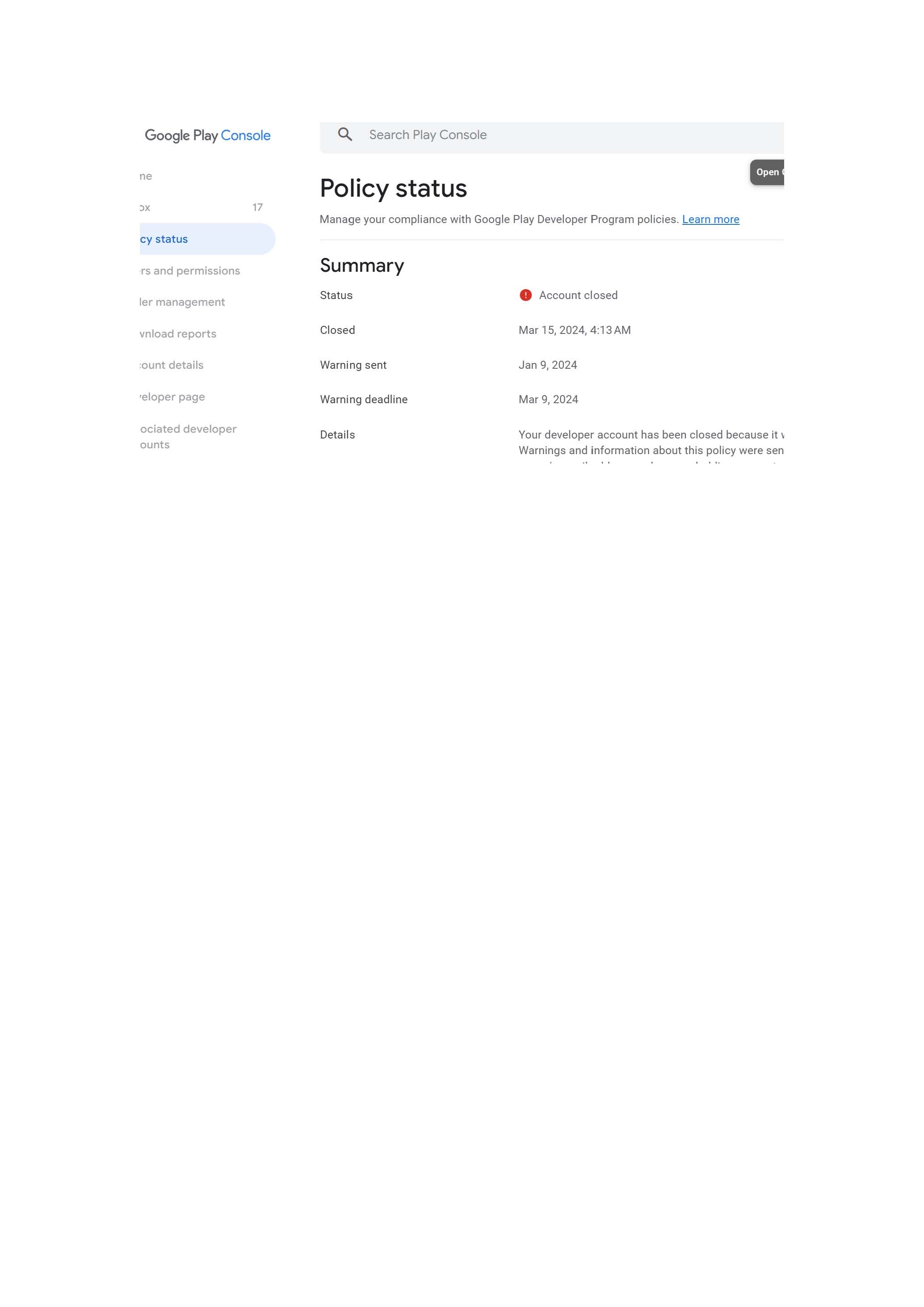 Account Closed Google Play Developer Community