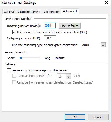 Outlook 2007 Settings - Community