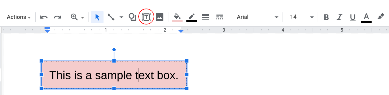 how to put text in a box in google docs