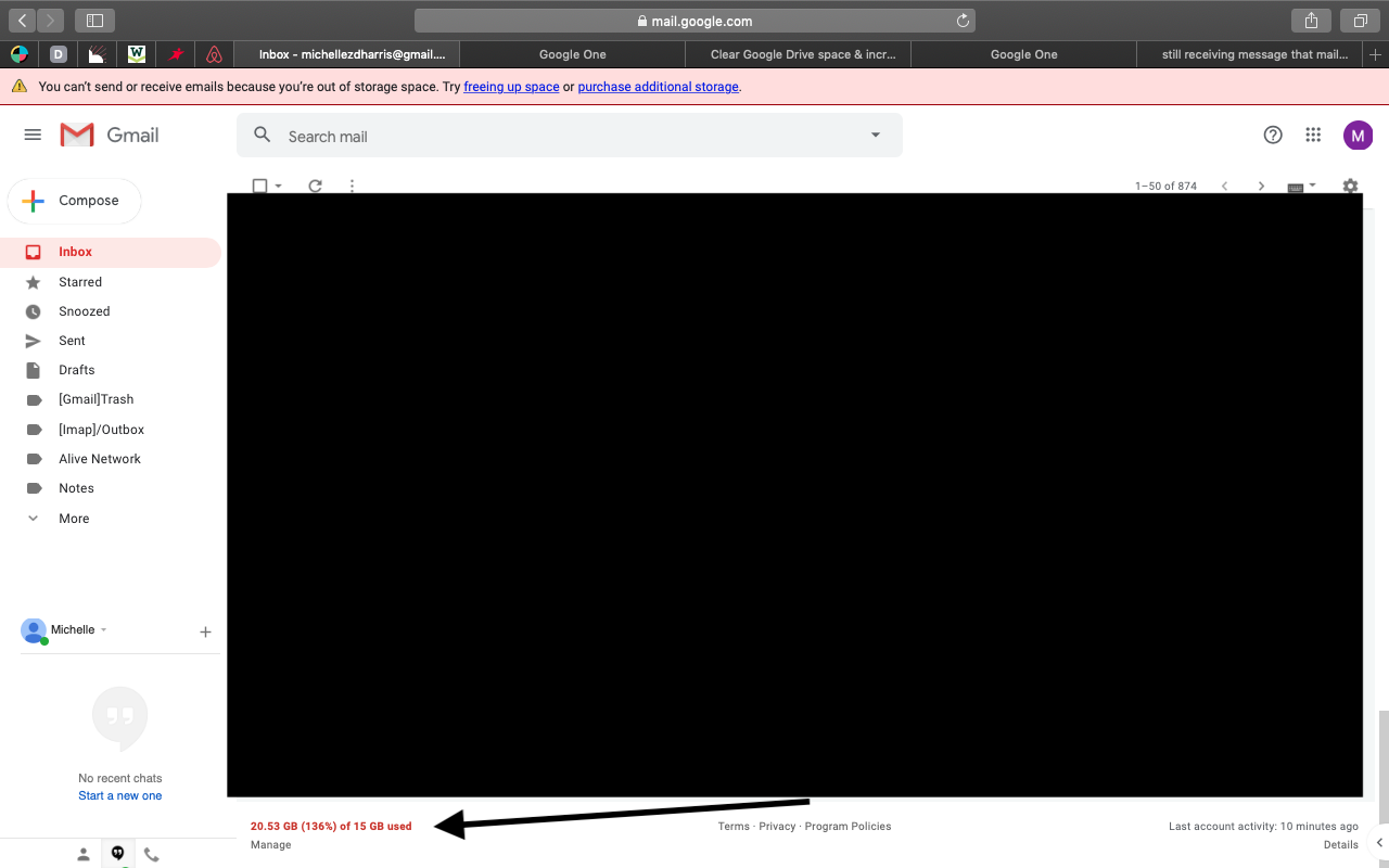 Still Receiving Message That Mailbox Is Too Full Gmail Community