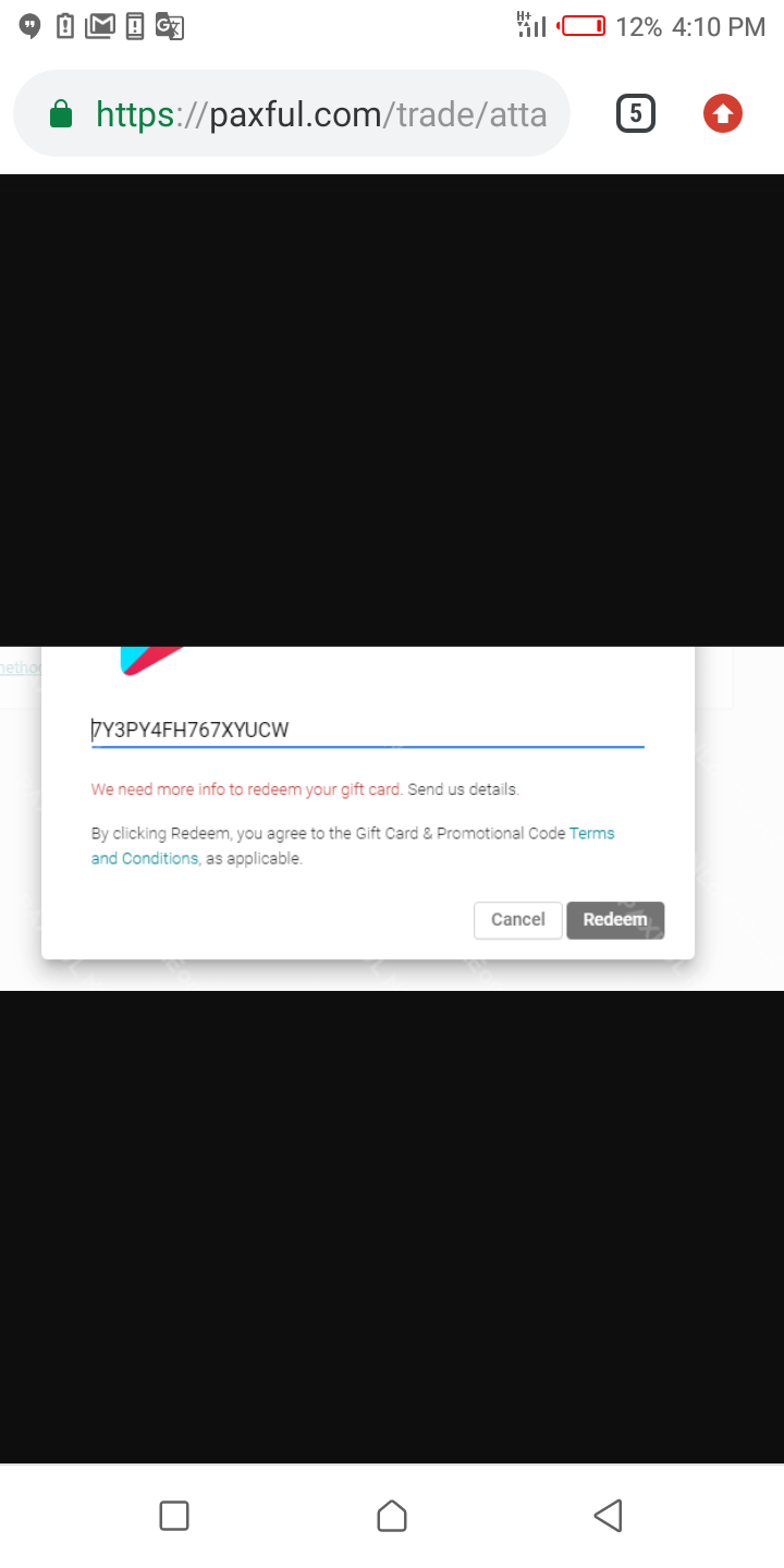 We need more info your redeem code gift card - Google Play Community