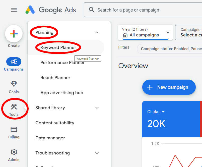 No longer able to access Keyword Planner after creating second campaign Google Ads Community