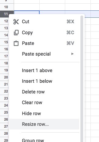 How Do I Change The Cell Height In Sheets To Make Larger Cells For A Form Docs Editors Community