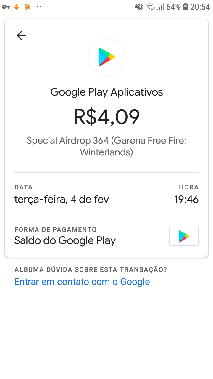 Eu fiz uma assinatura da Google Play 8 99 do free Fire para uma conta e  acabou caindo na outra conta - Comunidade Google Play