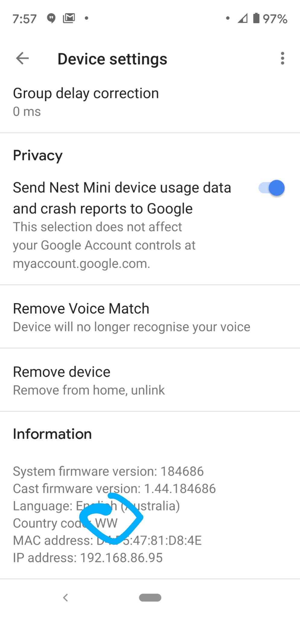 mac address for google home mini