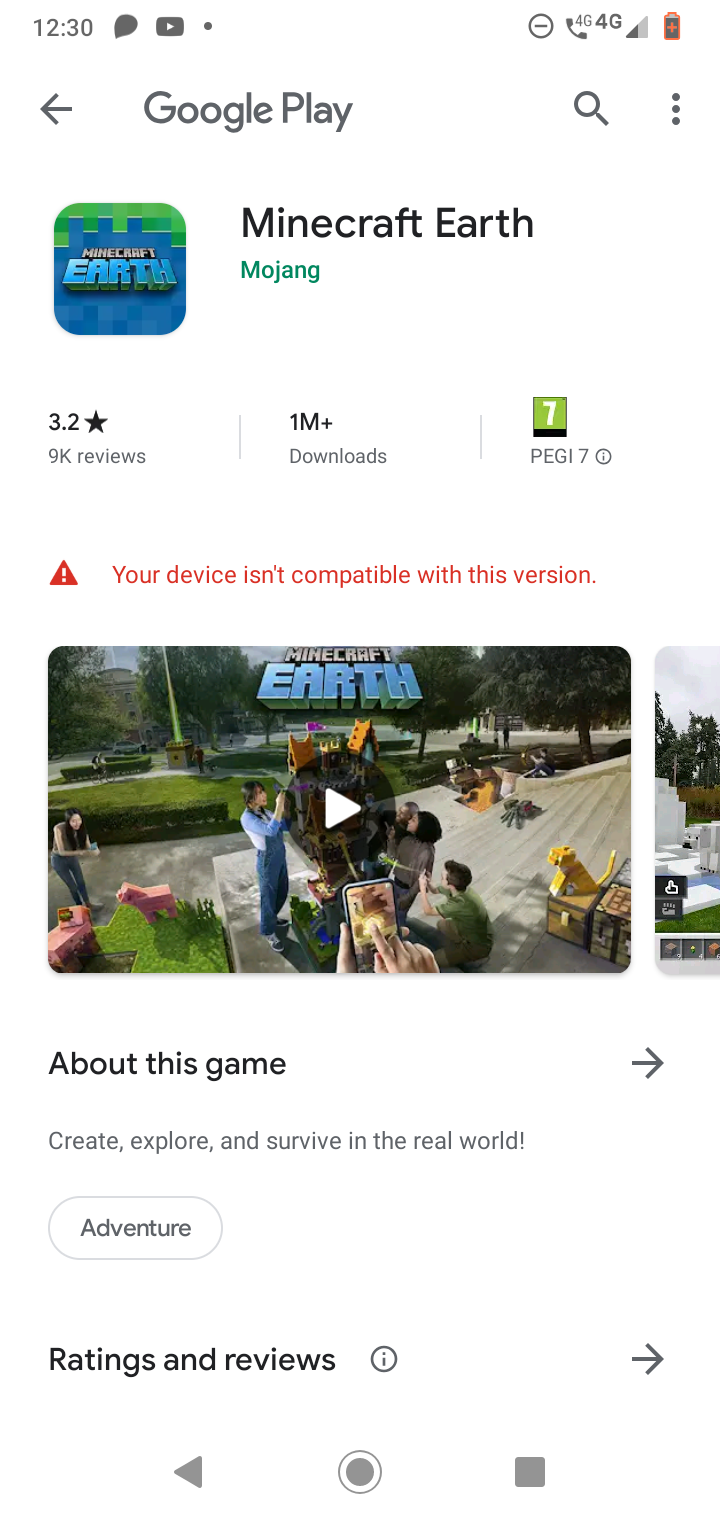 Can't download Minecraft Earth in play store. - Google Play Community