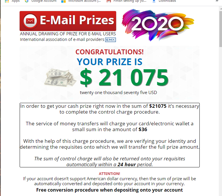 I Would Like To Know About The Prize Email 2020 Xyz Pay Are They Legal Or Fake Google Account Community