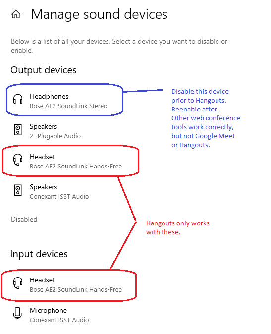 google hangouts mic not working