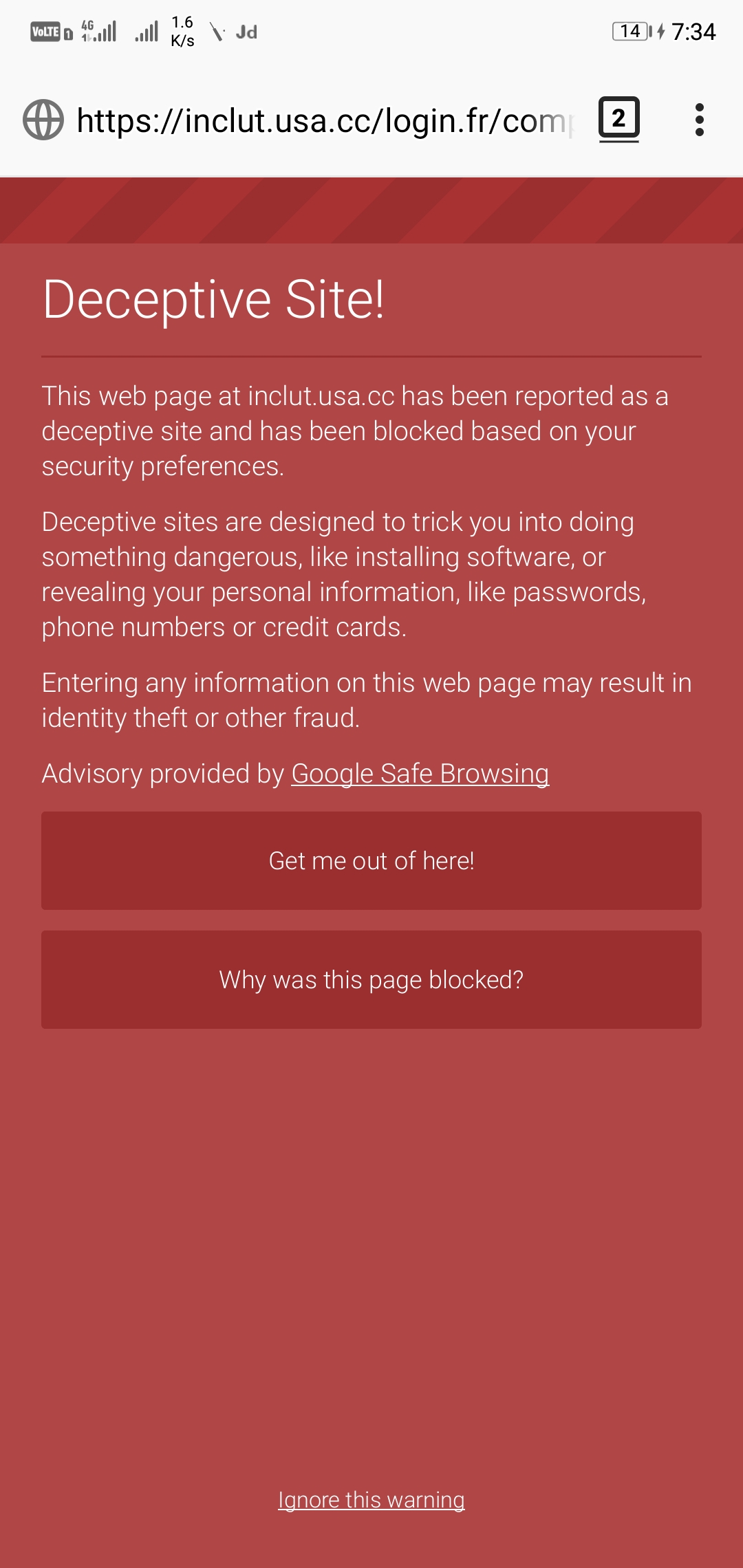 Deceptive Website Warning message - Google Search Central Community