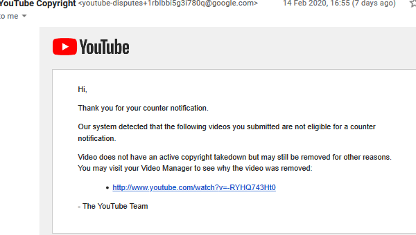 Need Help I Won Counternotices Youtube Community