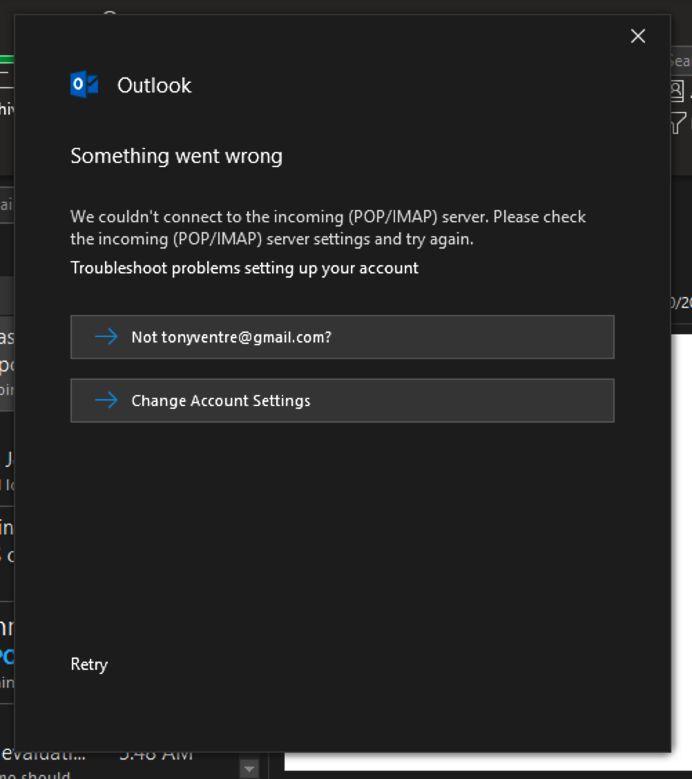 outlook for mac server settings for gmail imap troubleshooting