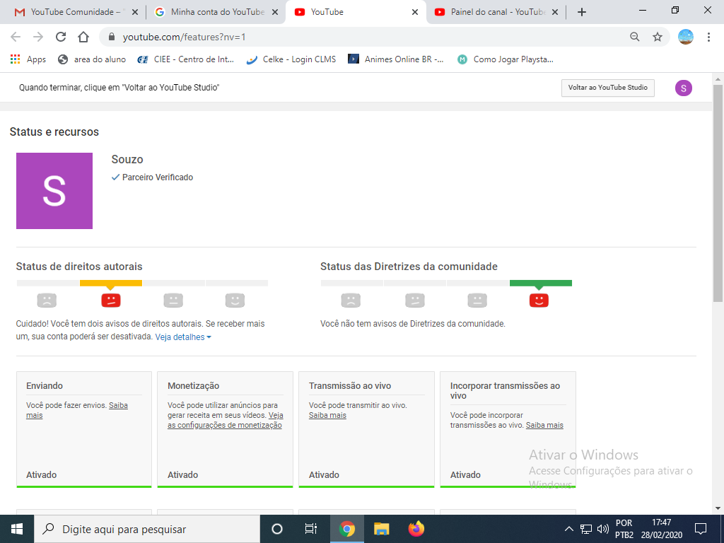 Fui Hackeado e Postaram Vídeos no meu canal do . Fui penalizado com  um aviso. - Comunidade