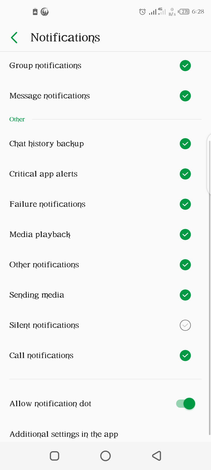 android pie message notifications not working