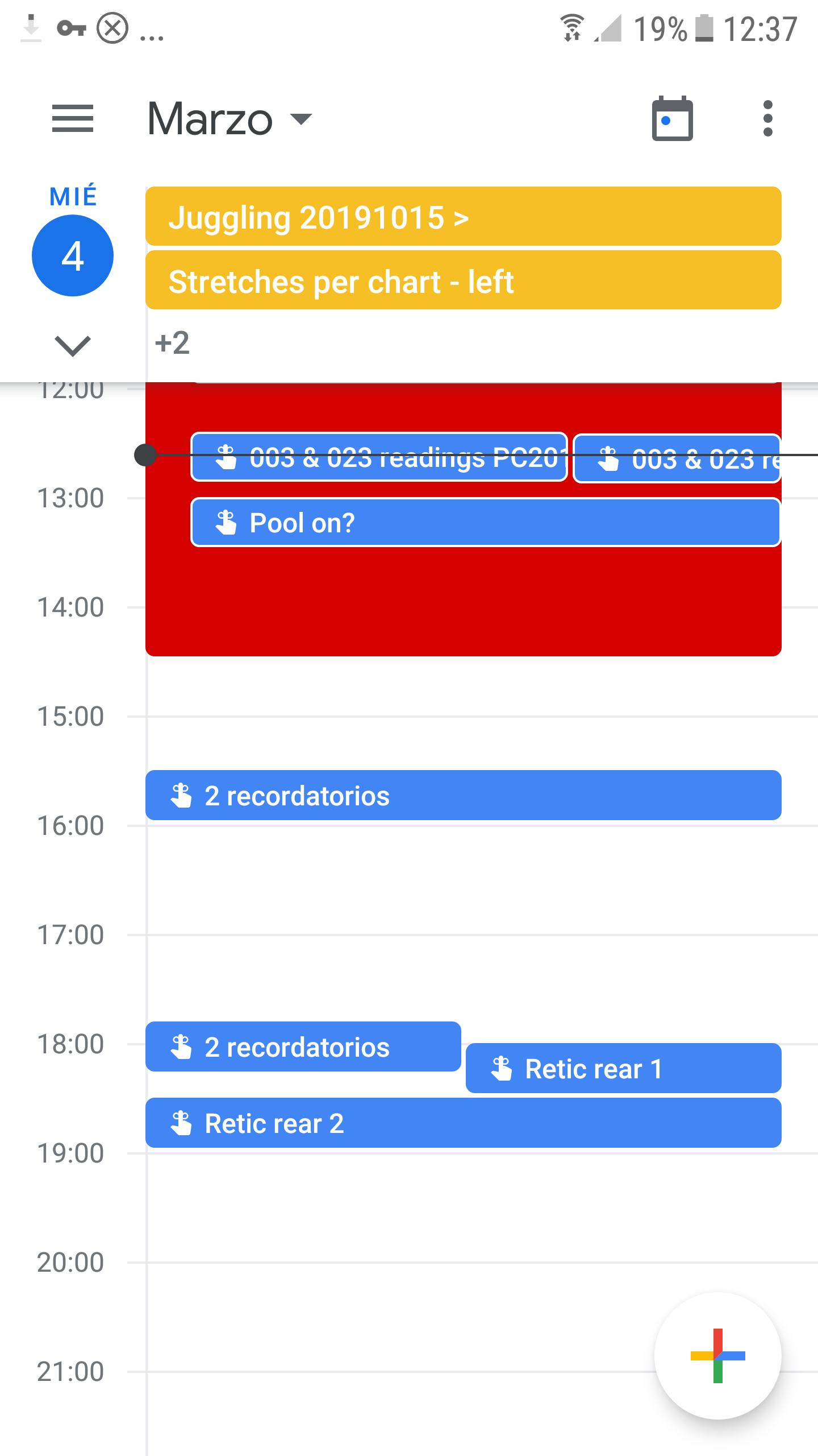 Why are Events on Google Calendar app not showing on