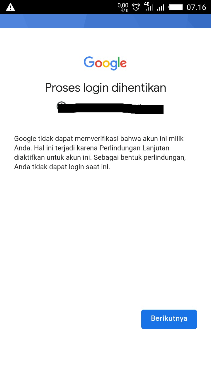 Tidak Bisa Login Ke Akun Google Saya Karena Masalah Perlindungan Lanjutan Komunitas Akun Google