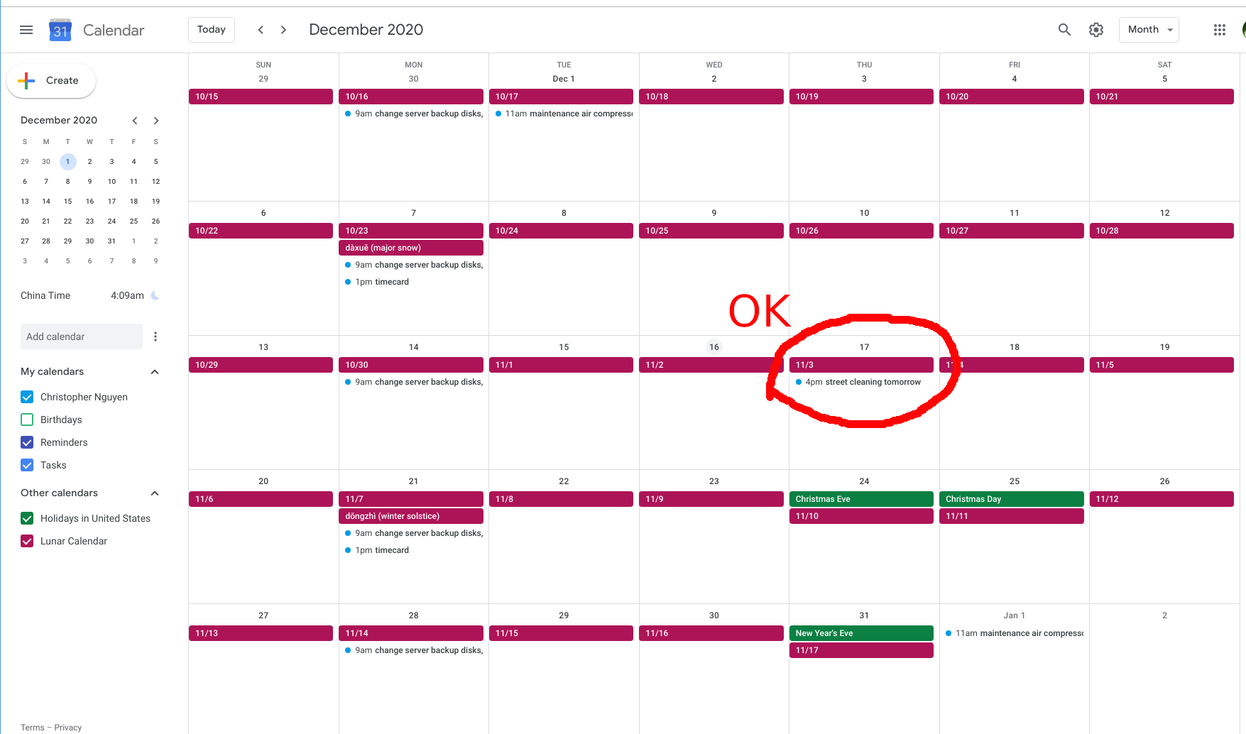 create a recurring event on 3rd Friday of the month - Google Calendar 