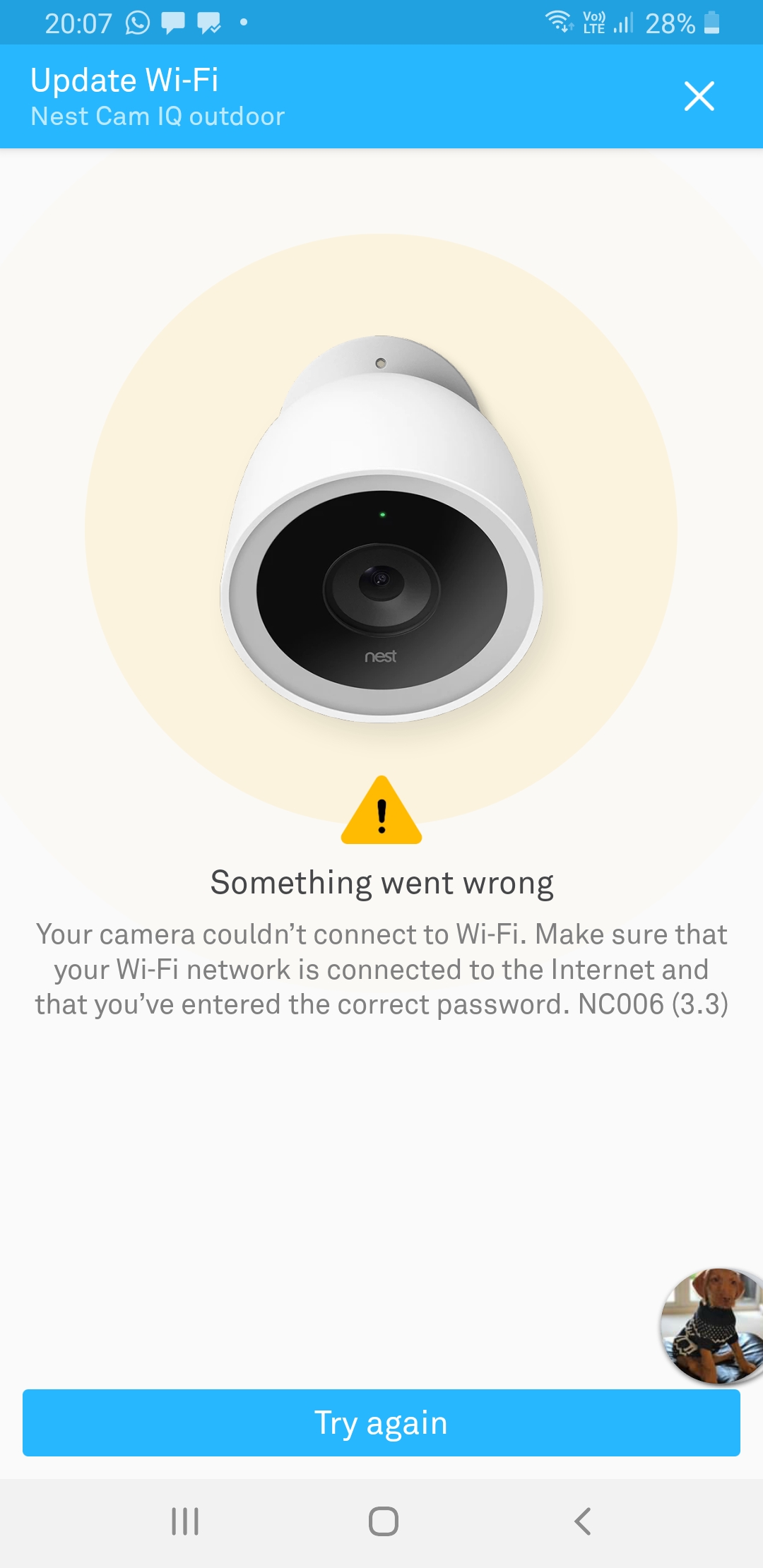 My Iq Camera Was Working This Morning Now Gone Offline Tried Reconnecting But No Joy Any Ideas Google Nest Community