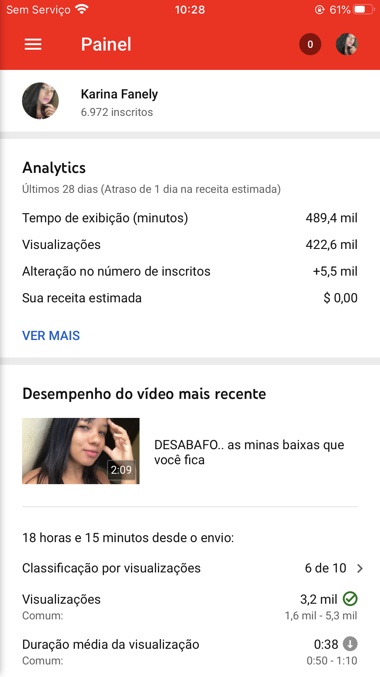receita não esta atualizando - Comunidade YouTube