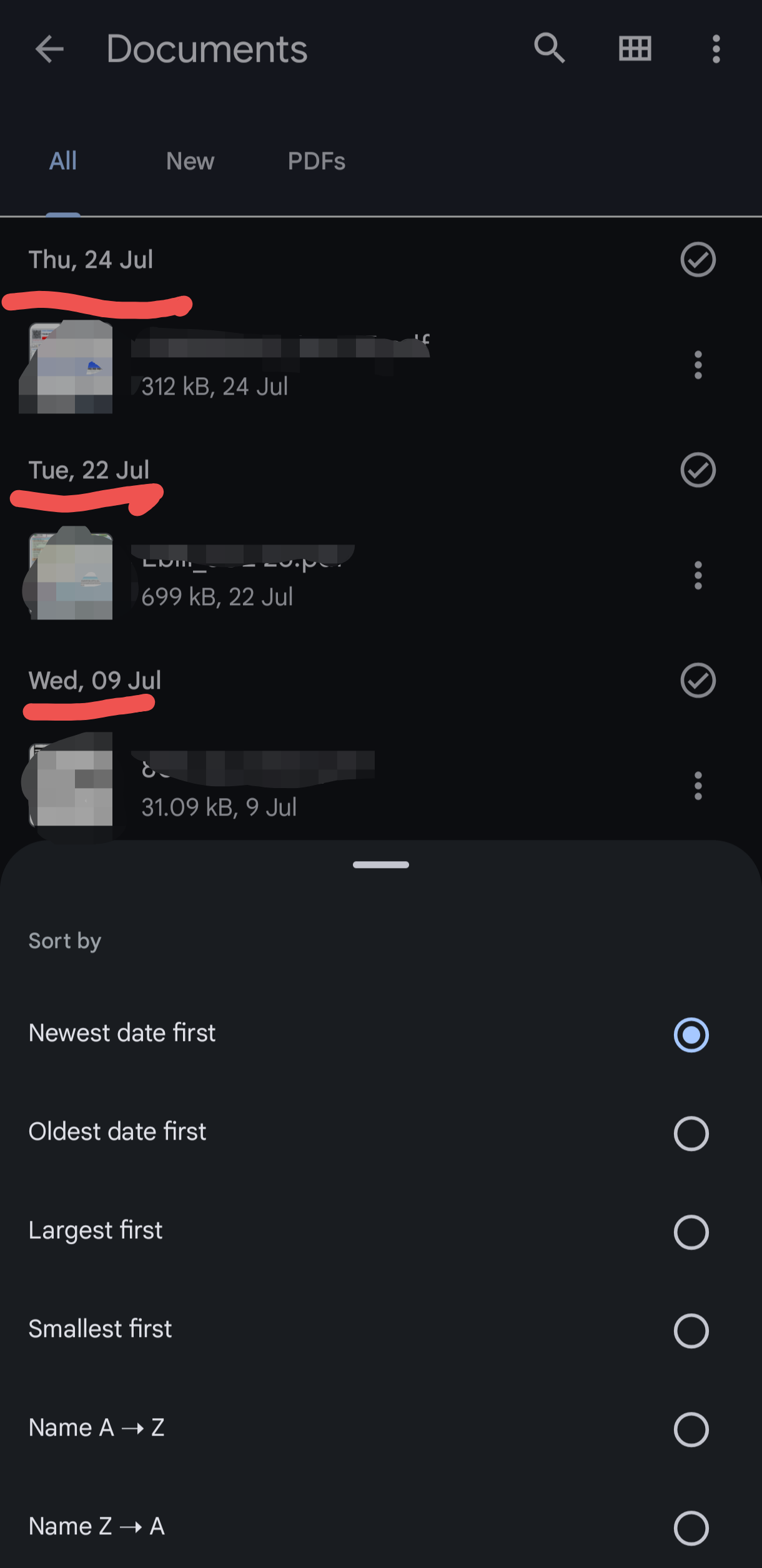 Please add type A to Z in sorting by the files - Files by Google