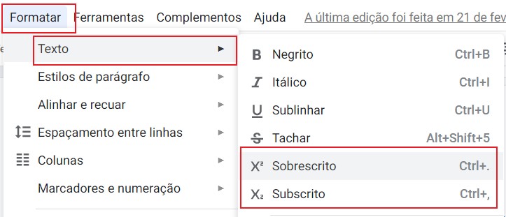 COMO DIGITAR SOBRESCRITO OU SUBSCRITO NO WORD