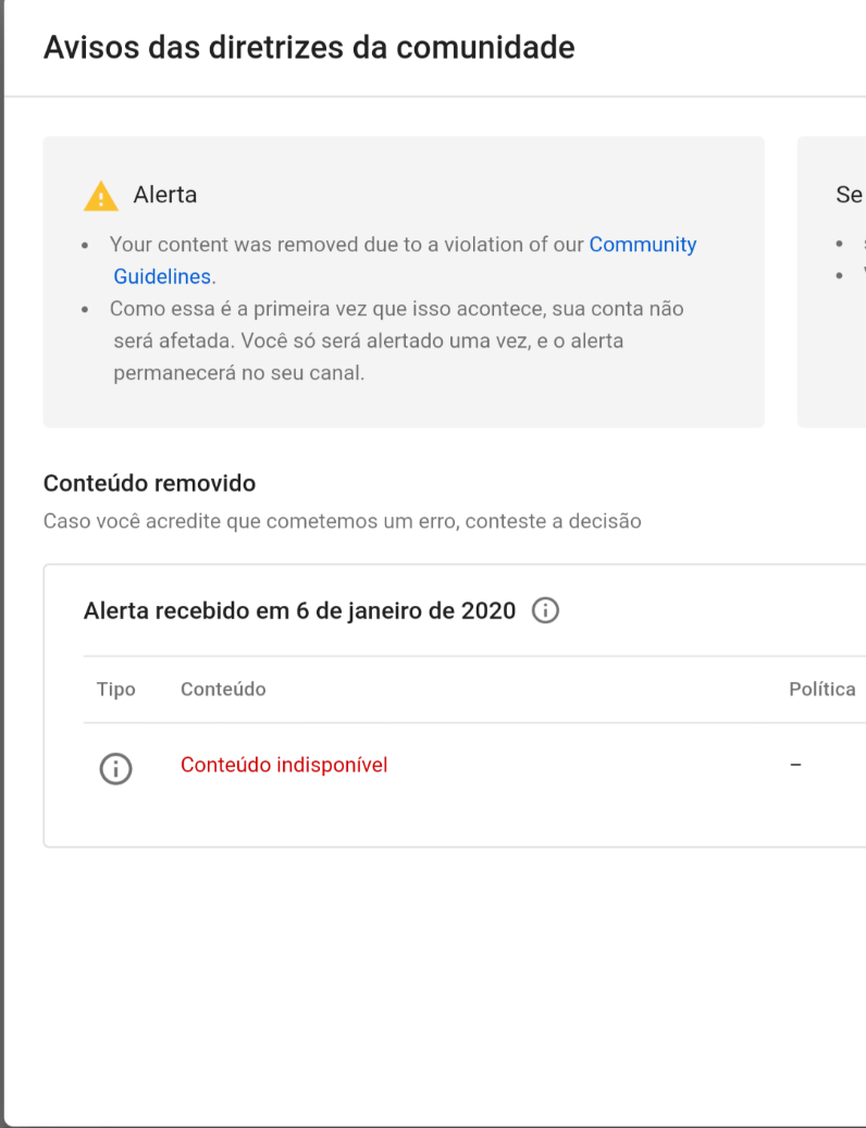 Meu canal está proibido de fazer lives mesmo depois de 90 dias - Comunidade