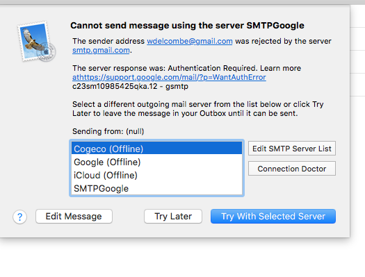 mac mail server offline