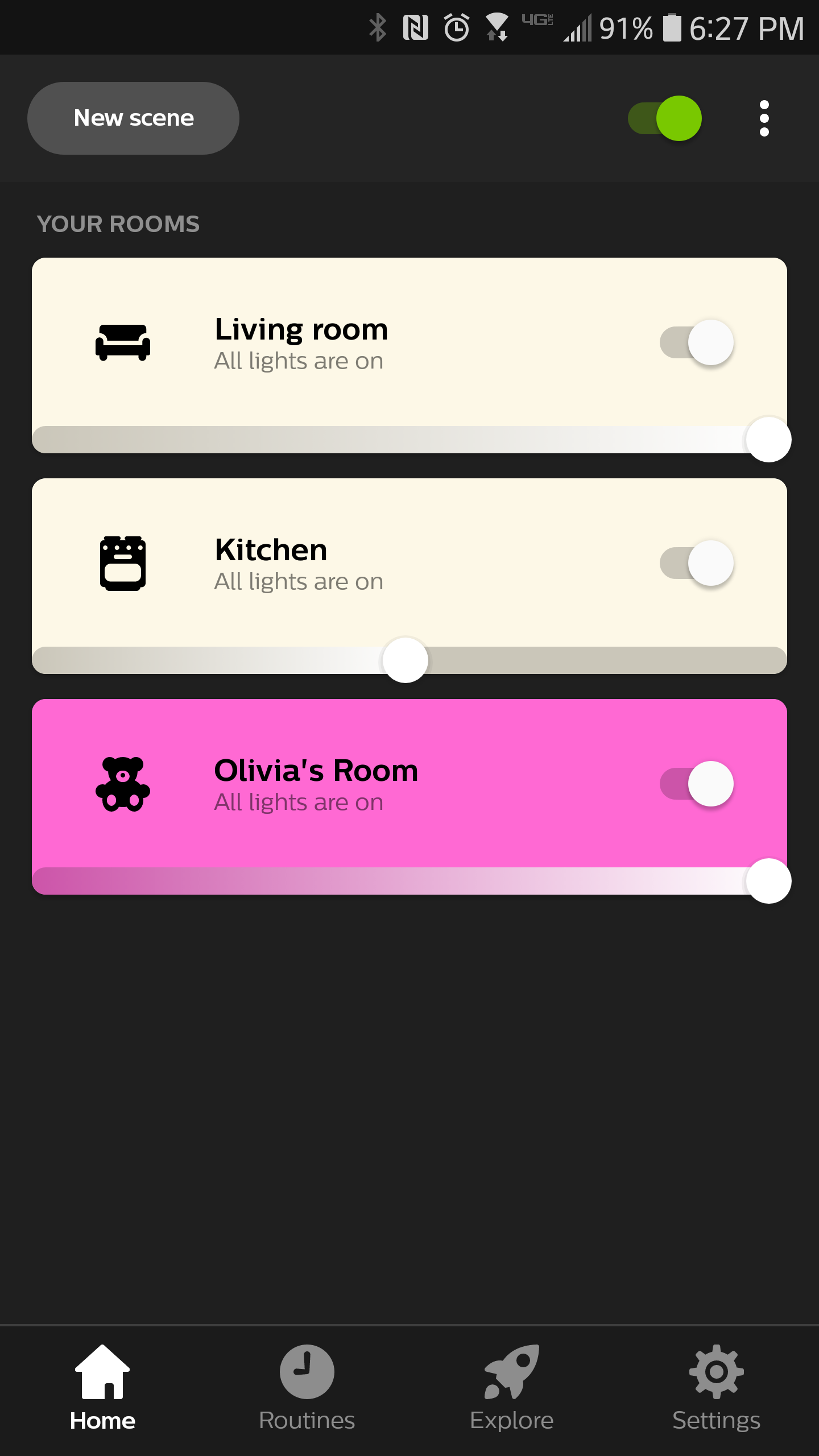 refresh hue in google home