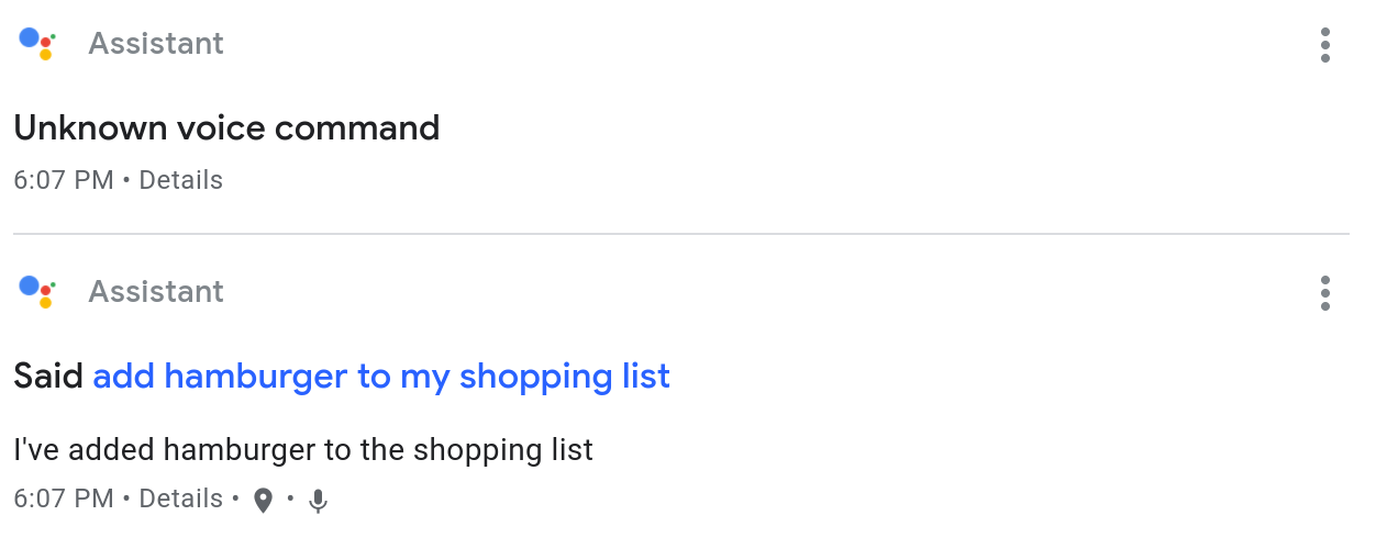 hey google shopping list