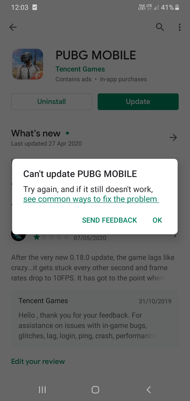 Data Stuck Success Download But Fail When Installing Update Pubg Mobile Google Play Community