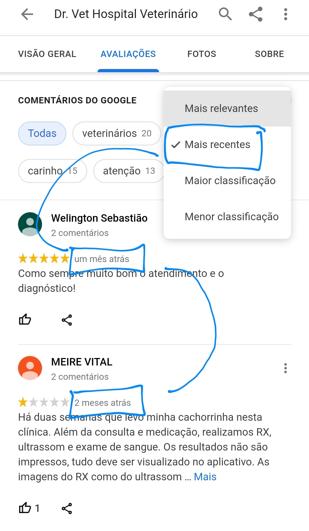 Meus clientes me qualificam no Google e deixam o comentário mas não mostra  - Comunidade Perfil da empresa no Google