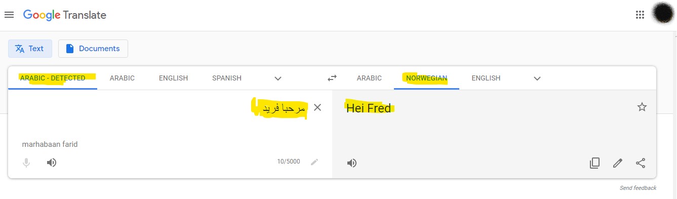 Arabic To Norwegian Bug Google Translate Community