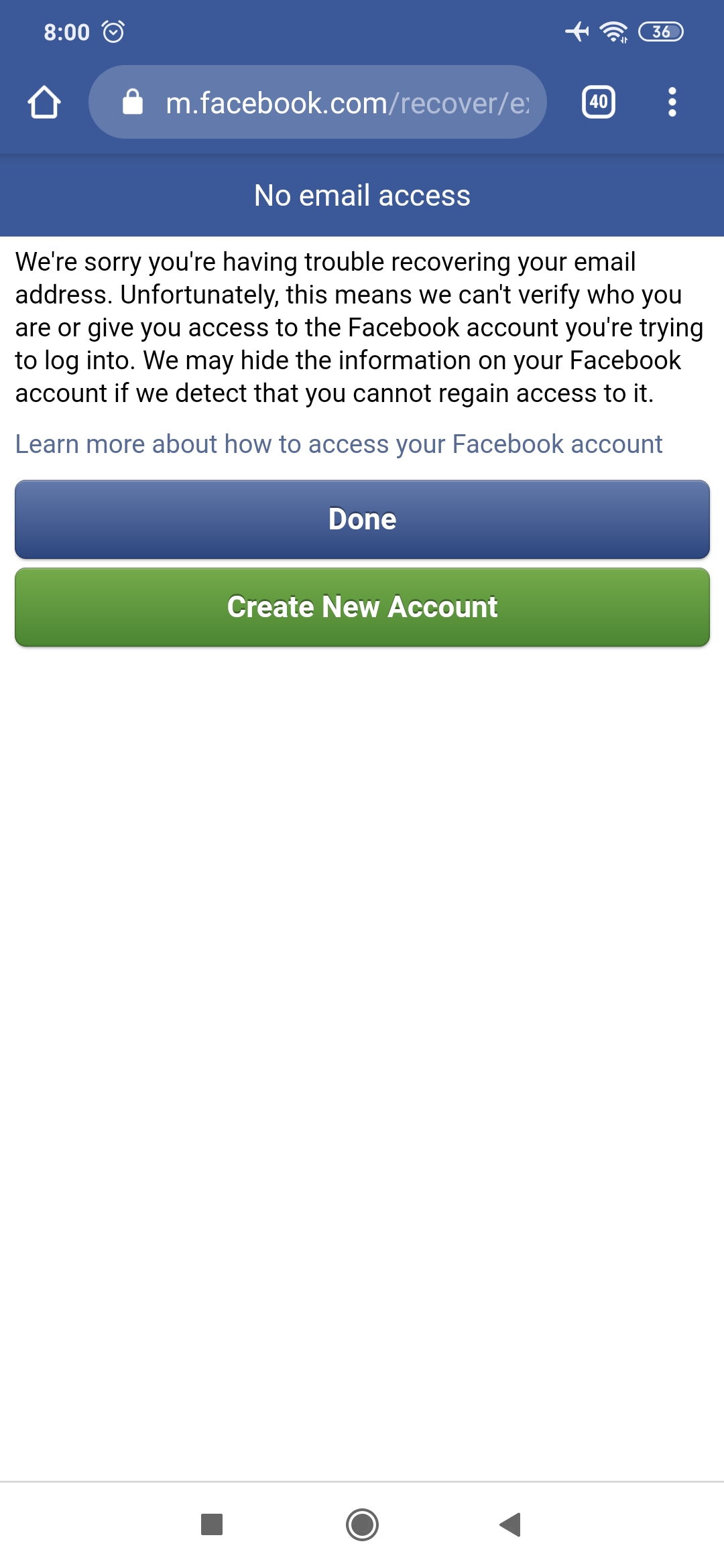How to bring back Facebook account when email and password changed by  someone else - Google Account Community