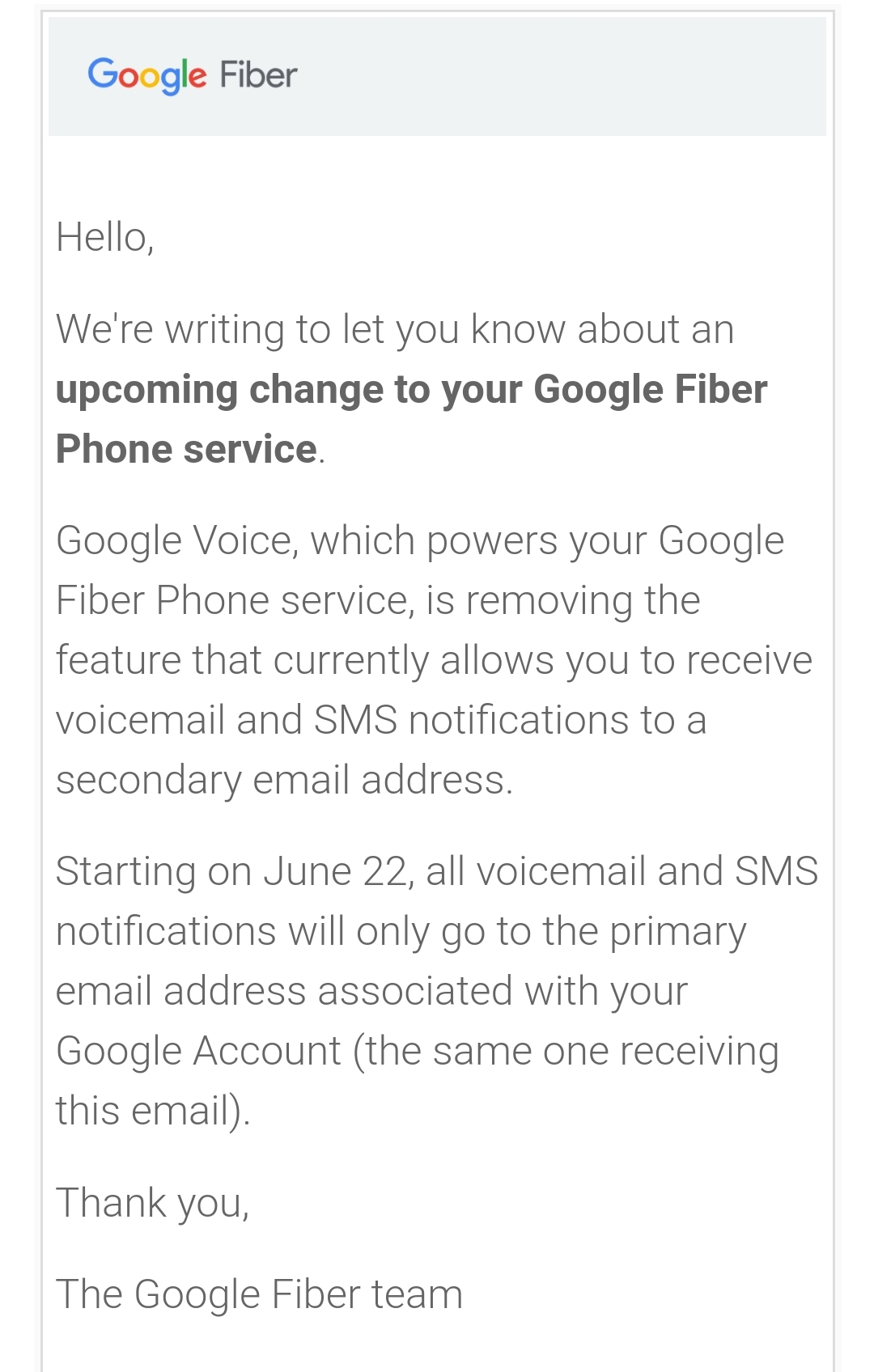 google voice change email